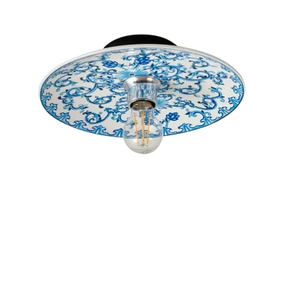 Image of Lucande wall light Faelira, blue/white, ceramic