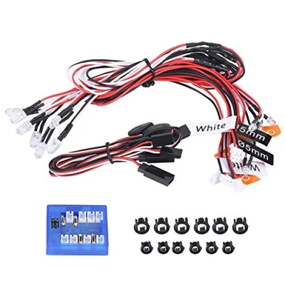 Image of 12 LED RC Car Light, Assemble Lighting System Kit Simulation Flashing Lights for 1/10 Car/Truck/Crawler