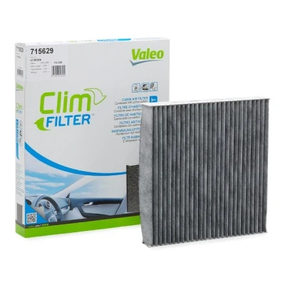 Image of 6447HP, 6447KR, 6447SQ, 6447SZ, 6479A1 Pollen Filter VALEO CLIMFILTER PROTECT 715629 Activated Carbon 216mm 225mm 34mm PEUGEOT: Partner II Van