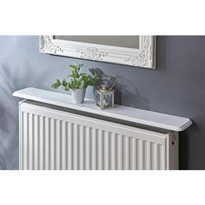 Image of 24&quot; Inch Radiator Shelf Available in Mahogany, Oak &amp; White (White)