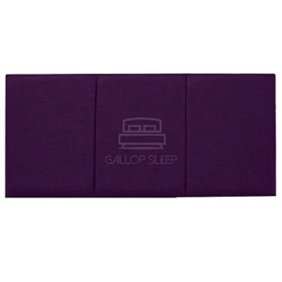 Image of Gallop Sleep Alton Linen Headboard for Divan Bed Bedroom furniture (Purple, Small Double 4 FEET, Height 20 INCHES)