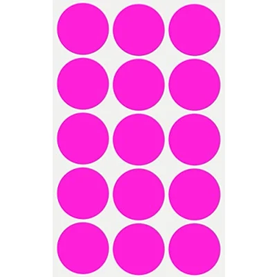 Image of Royal Green Colour Coding Dot Labels Bright Neon Pink Coloured Sticker 30mm (3 cm) 225 Pack