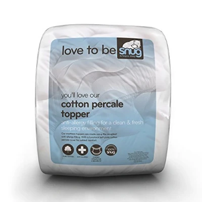 Image of Snug Cotton Percale Anti Allergy Mattress Topper Single
