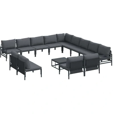 Image of Vidaxl Garden Sofa Set 14 pcs Anthracite Steel