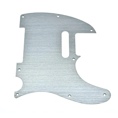 Image of KAISH 8 Hole Metal Aluminum Anodized Tele Style Pickguard TL Pick Guard Scratch Plate for USA/Mexico Telecaster Silver