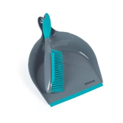 Image of Beldray LA034191UFFEU7 Antibac Pet Plus Dustpan &amp; Brush Set Rubber Bristle Floor, Carpet Surface Cleaning Sweep with Squeegee Wiper, Remove Hair, Dog Cat Fur, Non Scratch, Handheld Broom