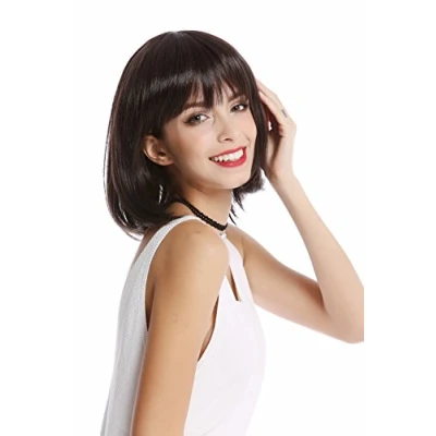 Image of Wig ME UP YZF 4362 4/8 Lady Quality short Bob Longbob straight dark brown mix