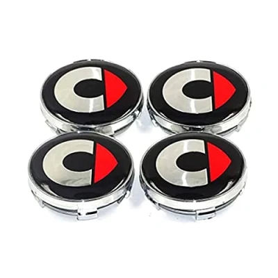 Image of URYYRIT Car Hub Centre Caps, For Smart Fortwo Forfour 451 453, 60mm, Waterproof DustProof Wheel Decoration Cover, Center with Logo Emblem Sticker, Exterior Accessories