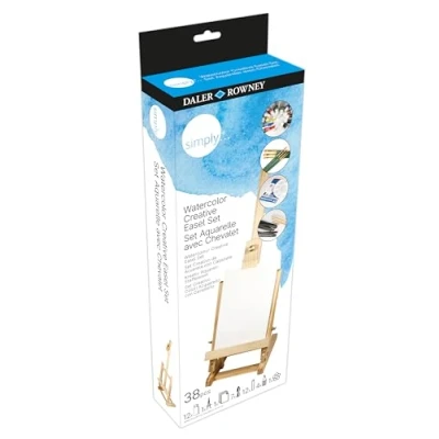 Image of Daler Rowney Simply Watercolour Creative Easel Set, Assorted Colours, Multi Surface, Ideal for Entry Level Artists &amp; Hobbyists