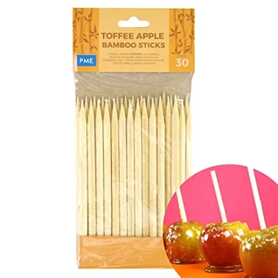 Image of PME Toffee Apple Bamboo Sticks 13 cm (5.1 inch), Pack of 30