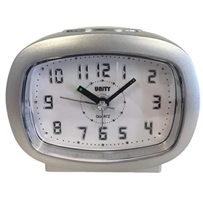 Image of Unity Beep alarm clock in Silver &amp; Blue LED Light