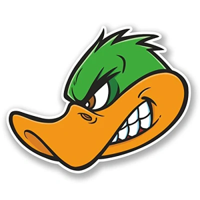 Image of 2 x 10cm Angry Duck Vinyl Sticker Decal Helmet Laptop Car Motorbike Bird #5615 (10cm Wide 8cm Tall)