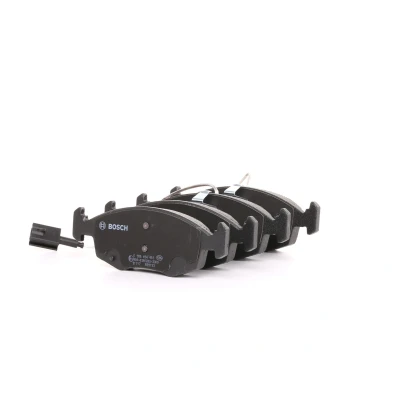 Image of 77366270 Brake pad set BOSCH 0 986 494 463 Low Metallic with integrated wear sensor piston clip, anti squeak plate FIAT: Punto III Hatchback