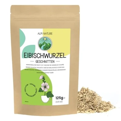Image of Marshmallow Root Tea 125g 4.4 oz by Alpi Nature, Loose Tea, Cut and Unpeeled, Dried for Preparation of