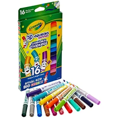 Image of Crayola 16 Count Wash Pip Squeaks Skinnies Fine Line