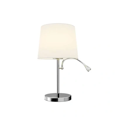 Image of Lindby table lamp Benjiro, white, textile, reading lamp, 52cm