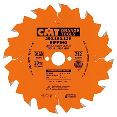 Image of CMT 290.160.12H Ripping Saw Blade for Festool machines, 160mm 6 5/16 Inch by 12 Teeth 10 Degree ATB with 20mm Bore
