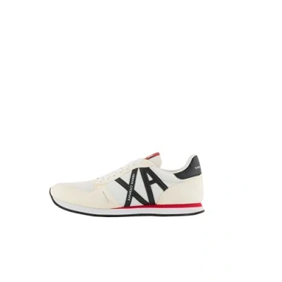 Image of Armani Exchange Trainers, Men&#039;s, Size: 7.5, White/red/blue Imitation leather/ textile
