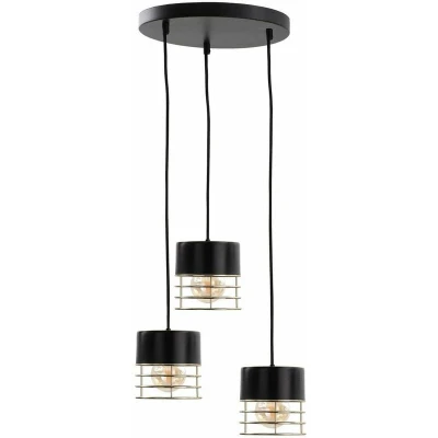 Image of Royal Cluster Pendant Ceiling Light Black, 32cm, 3x E27