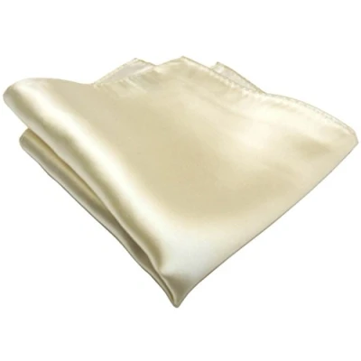 Image of TigerTie woven silk handkerchief in the color cream 100% Pochette Cavalier cloth