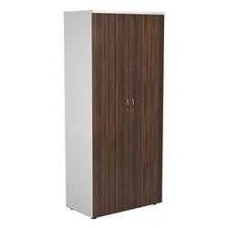 Image of 1800 Wooden Cupboard (450mm Deep) White Carcass Dark Walnut Doors