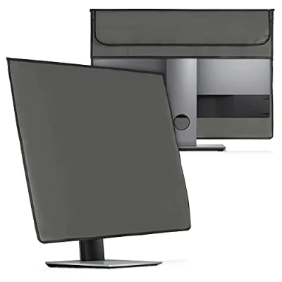 Image of kwmobile Cover Compatible with 27 28&quot; monitor 3 IN 1 Case Storage for Mouse, Keyboard Dark Grey