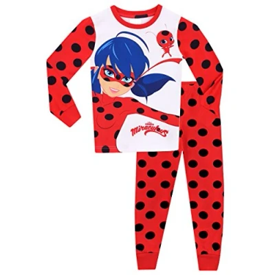 Image of Miraculous Pyjama Snug Fitting Girls Pjs Ladybug Pyjamas for Kids Age 7 to 8 Years Multicoloured