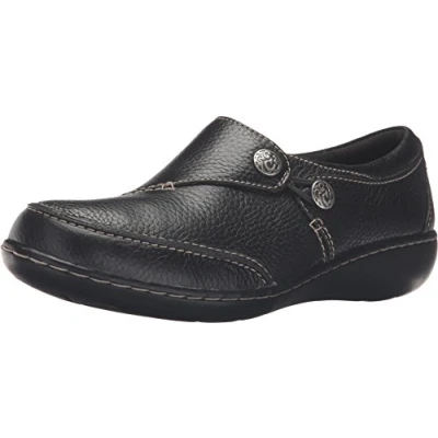 Image of Clarks Womens &#039;s Slip On Loafer, Black, 4 UK