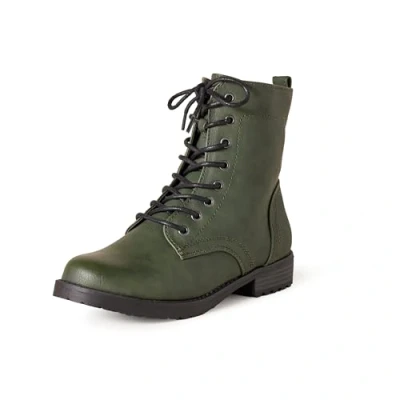 Image of Amazon Essentials Women&#039;s Lace Up Combat Boot, Green, 3 UK