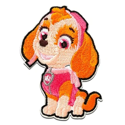 Image of Iron on Patches Paw Patrol Skye Pink 7x4,9cm Spin Master Application Embroided Patch Badges