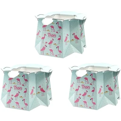 Image of Hippychick Tron Potty, Travel Sickness Throw Away Packs for Children of up to 30 kg, Disposable, Collapsible, Portable, Non Spill, Environment Friendly, Potty Training, 3 Pack, Flamingo