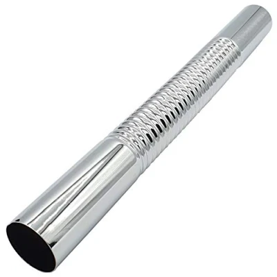 Image of Straight Bendable Pipe 32mm Drain Waste Trap Chrome Replacement 300mm Long
