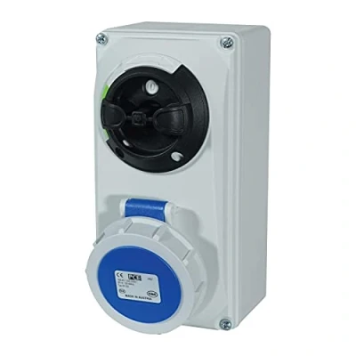 Image of PCE 16A 230V 2P+E IP67 Switched Interlock Socket (61132 6)