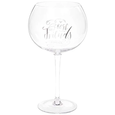 Image of Maturi Best Friends Forever Sentiment Gin Glass with Hearts 625ml