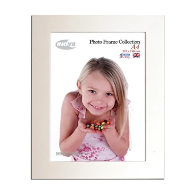 Image of Inov8 Framing British Made Traditional Picture/Photo Frame, Orchard Pure White, A4 Certificate (29.7x21cm), Wood, 15.24 x 3 cm