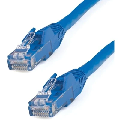 Image of StarTech.com 75ft CAT6 Ethernet Cable Blue CAT 6 Gigabit Wire 650MHz 100W PoE RJ45 UTP Network/Patch Cord Snagless w/Strain Relief Fluke Tested/Wiring is UL Certified/TIA (N6PATCH75BL)