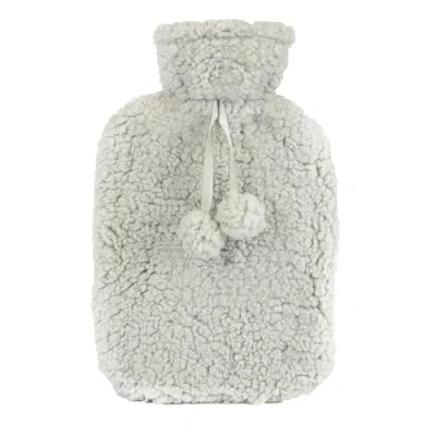 Image of A2Z Hot Water Bottle 2 Litre Capacity Grey Teddy Fur Fleece Cover Rubber Leak Proof Bag for Pain Relief Cosy Nights and Relaxation Body Warmer