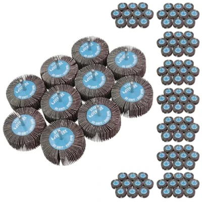 Image of 80 Grit 80mm Flap Wheel Disc Abrasive Sanding Pads for Drills Grinders 6mm Shank 100pc