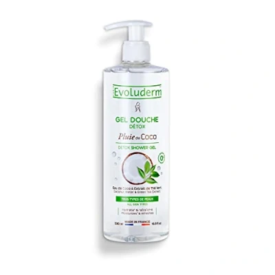 Image of EVOLUDERM Coconut Rain Shower Gel 500 ml 96% Natural Origin Vegan Made in France