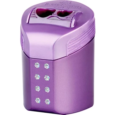 Image of Faber Castell Double Hole Sharpening Box RollOn Sparkle Assorted Colours