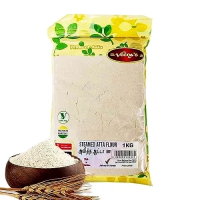 Image of Veenas Steamed Atta Flour 1KG High Fibre &amp; Protein Indian Origin