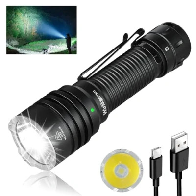 Image of Wurkkos TS23 Tactical Flashlight,5000 High Lumens Rechargeable Flashlight,70.3 HI LED 482M Attack Head Flashlights,IP68 Waterproof Flashlights for Emergency,Repair,Camping,Hiking
