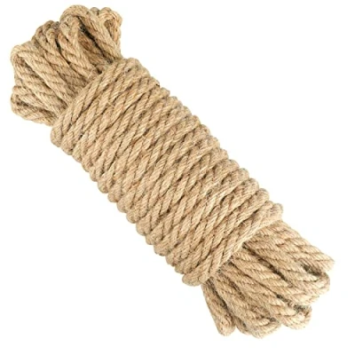 Image of KINGLAKE 10mm Strong Hemp Rope, 4 Ply 10 M Thick Garden Jute Rope String Art Craft Twine For Gift Packing Bundling
