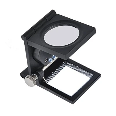 Image of Cloth Magnifier LED Fold Stand Fabric Square Magnifier, Folding Loupe Magnifing 10X Lens Watch Jeweler Tool with Light