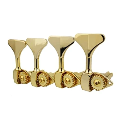 Image of Guyker Bass Machine Head (4 for Right) 1:20 Ratio Open Gear Tuners Tuning Key Pegs Replacement Electric Jazz Guitar or Precision Instruments golden