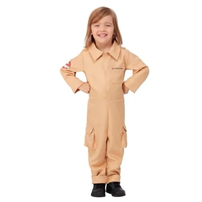 Image of Smiffys Ghostbusters Toddler Costume, All in One with Printed Proton Pack, Officially Licensed Pocket Detail, Perfect for Halloween, 80s Theme Parties, and Family Fancy Dress
