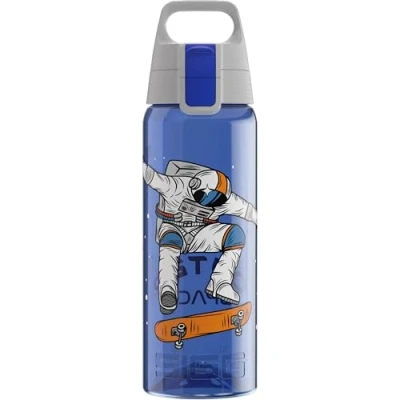 Image of Sigg Tritan Water Bottle Total Color ONE Ollie Skate Suitable For Carbonated Beverages Dishwasher Safe Leakproof Featherweight BPA Free 0.6L