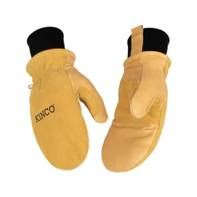 Image of Kinco, 901TW, Golden Premium Grain Pigskin Palm, Wing Thumb Design, Heatkeep® Thermal Insulation, Gold, Medium