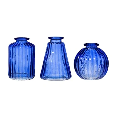 Image of Sass &amp; Belle Cobalt Blue Glass Bud Vases Set of 3