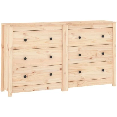 Image of vidaXL Sideboard 140x35x80 cm Solid Wood Pine